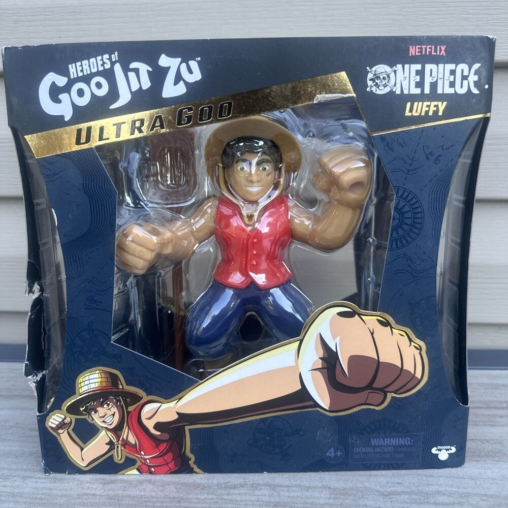 Heroes of Goo Jit Zu Luffy One Piece 7" Ultra Goo Stretchy New Box Damage